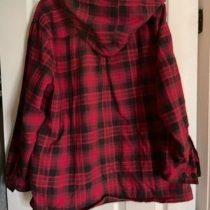 LL BEAN Flannel fleece lined hoodie.
